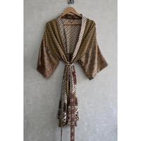Robe Kimono en Soie Respirante Faite à la Main pour Femme Grande Taille, Col en V, Imprimé Floral, Sexy, pour Mariage et Lune de Miel