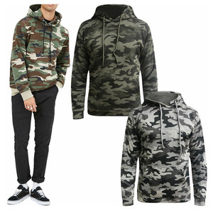 Sweat-shirts à capuche coupe-vent en molleton brodé camouflage 100 % coton, 500 GSM, épaules tombantes, personnalisés par le fabricant - Product Image 4