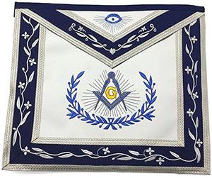 Premium Masonic Blue Apron Embroidered Freemason Regalia Blue Lodge Ceremonial Apron Adjustable Belt Lodge Wear USA - Product Image 6