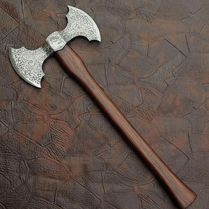 Damascus Steel Double Head <b>Axe</b> Artisan Made Outdoor Equipment Tool With Balanced Design Damascus Steel Double Head <b>Axe</b> - Product Image 1