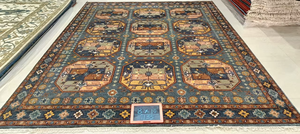 Persian Style Wool Polyester Area Rug Rectangle Non-Slip Hand Knotted Living Room Carpet with Floral Pattern and Rubber Backing - Product Image 2