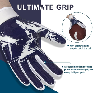 ถุงมือรับบอลอเมริกันฟุตบอล Pro Grip คุณภาพสูง ฝ่ามือเหนียวแน่น สีและโลโก้ปรับแต่งได้ น้ำหนักเบา - Product Image 2