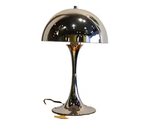 Indoor Vintage Table Lamp Design Metal Aluminium Table Lamp Black Shinny Lampshade With Round Glass Base Home luxury decoration