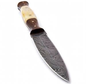 Custom OEM <b>hand</b> forged damascus steel utility <b>tool</b> with Bone and Wood Handle - Product Image 3