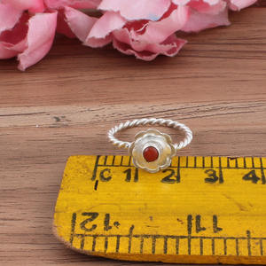 Wholesale <b>Turquoise</b> Flower Bezel Setting 925 Sterling Silver Adjustable Boho Wedding <b>Ring</b> for Women - Product Image 3