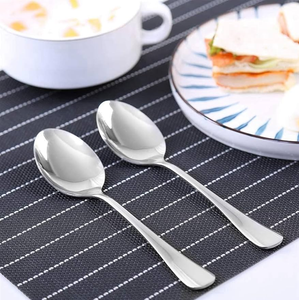 Cuchara de Acero Inoxidable Plateada, Apta para Lavavajillas, Cuchara para Postre, Café, Yogur, Sopa, Helado, Cuchara para Bodas - Product Image 2