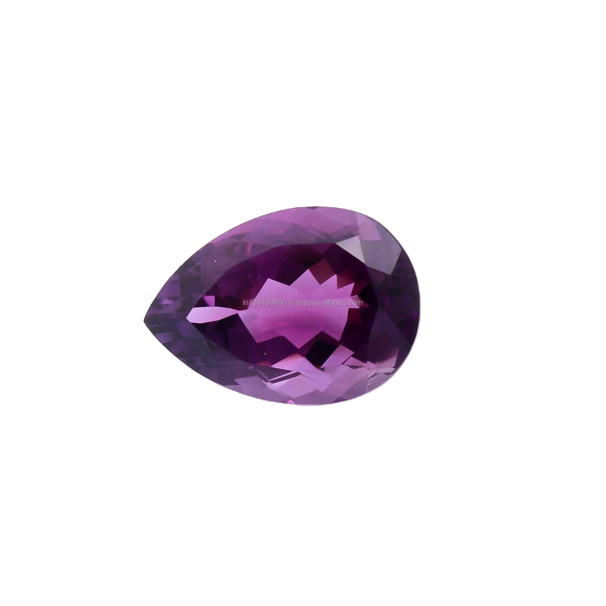 Pear berbentuk batu permata ungu kualitas terbaik alami pemotongan segi batu permata longgar grosir cincin anting membuat perhiasan