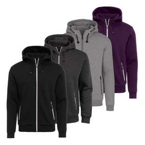 Sweat à capuche zippé intégral pour homme, doublé polaire Sherpa épais, classique, technique, écologique, anti-plis, pour l'hiver - Product Image 1