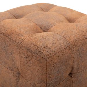 2 poufs en simili daim marron 11,8"x11,8"x11,8" - Tabourets et ottomanes - Product Image 4