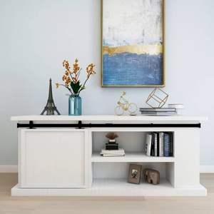 ชุดอุปกรณ์ประตูบานเลื่อนเหล็กกล้าคาร์บอนขนาดเล็ก 72 นิ้ว สำหรับฮาร์ดแวร์ห้องครัว - Product Image 1