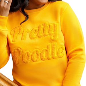 Sudadera de cuello alto extragrande de punto de rizo estampada y bordada para mujer, informal, de manga larga, transpirable y cortavientos para otoño - Product Image 3