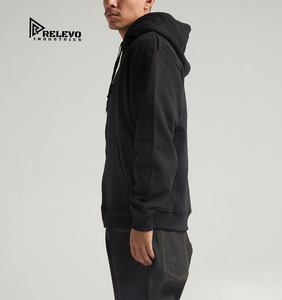 Custom Graphic Black Zip-Up Hoodie Winter 100% Cotton Heavyweight High Quality Comfortable <b>Thick</b> <b>Fleece</b> China Clothing - Product Image 3
