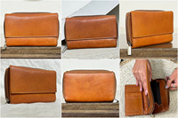 Dompet kecil kulit asli untuk wanita, dompet kecil kulit asli buatan tangan, dompet kulit serat penuh kasual cantik gaya baru