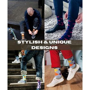 Calzini sportivi casual da uomo, 6 paia, con motivo colorato Rainbow Harmony - Product Image 2