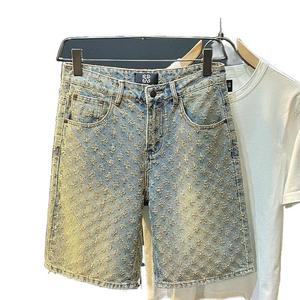 Shorts de mezclilla de diseñador 2025: Estilo recto, moderno y casual con efecto desgastado para el verano - Product Image 3