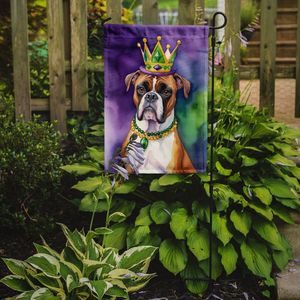Drapeau de jardin multicolore Boxer King Mardi Gras Bannière décorative de cour pour les œuvres d'art de patio et les parterres de fleurs Bannière de taille de cour - Product Image 2