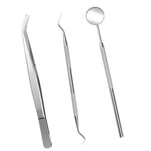 Kit d'Examen Dentaire de Base 3 Pièces : Miroir, Sonde et Pince Chirurgicale – Instruments et Outils de Diagnostic Dentaire - Product Image 2