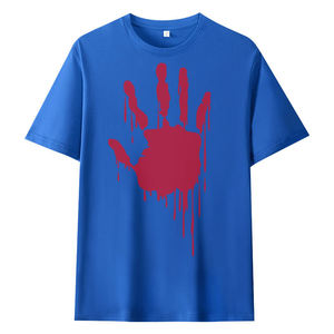 T-shirt graphique personnalisé avec empreinte de main en sang, streetwear, tee-shirt en coton oversize, t-shirt graphique premium, t-shirt imprimé personnalisé unisexe - Product Image 4