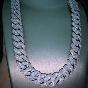 Customized iced hip hop <b>chain</b> 925 silver moissanite <b>necklace</b> VVS brilliant cut moissanite Silver plated tennis <b>chain</b> - Product Image 6