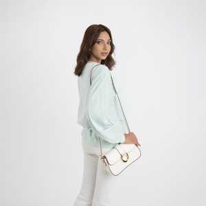 Sudadera Extra Grande Verde Menta para Mujer |   Camiseta de Manga Larga con Hombros Caídos y Cuello Redondo |   Fabricante OEM/ODM Personalizado - Product Image 3