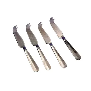 Stainless Steel Cheese Knife Set with Unique Round Handmade Plain Handle Design High Quality Tempered Glass - Product Image 1