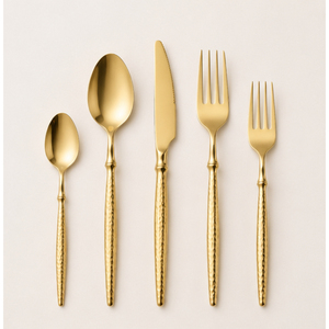 Wholesale Hammered Gold Cutlery Set Premium Stainless Steel <b>Flatware</b> for Wedding, Hotel & Fine Dining Tableware Set - Product Image 3