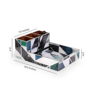 Porta Cubiertos de Madera Hecho a Mano de Lujo, Soporte de Almacenamiento Multiusos para Cocina con Elegante Diseño Impreso - Product Image 3