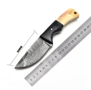 Cuchillo desollador de acero de Damasco hecho a mano, cuchillo desollador de acero de Damasco con diseño ergonómico, cuchillo desollador de Damasco - Product Image 3