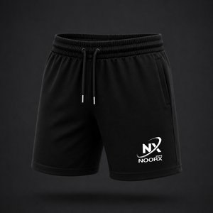 Pantalones Cortos Deportivos de Secado Rápido para Hombre NOORX, Blancos, con Cordón en la Cintura, Bolsillos, Logotipo Estampado en la Parte Delantera, Estilo Jogger, Lavables a Máquina, de Longitud Media - Product Image 2