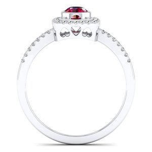 REYES – bague en argent Sterling 925 pour femmes, certifiée GRA, Moissanite, pierre de naissance, coupe ronde, 0.25 Carat, bijoux en pierres précieuses rubis - Product Image 4