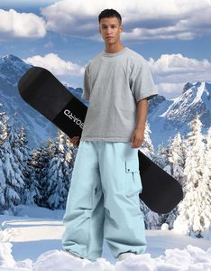 Pantalones de Nieve Impermeables Unisex Color Azul Marino, Cintura Elástica con Cierre de Botones, para Esquí y Snowboard, para Adultos - Product Image 6