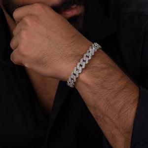 Pulsera de tenis estilo cubano con diamantes cultivados en laboratorio de corte redondo, estilo hip-hop, oro macizo de 10K, 14K, 18K, para uso diario, fiestas y bodas - Product Image 6