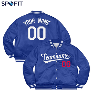 Veste de baseball noire pour homme SPOFIT, personnalisable avec nom et numéro brodés, style décontracté, vêtement d'extérieur pour l'automne - Product Image 5
