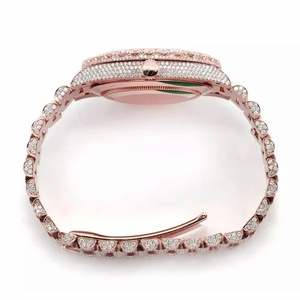 นาฬิกาหรูหราประดับเพชรโมอิสซาไนต์สีโรสโกลด์ ระบบออโตเมติก ดีไซน์ฮิปฮอป - Product Image 2