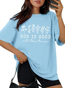 T-shirt pour femme, coupe ample, 100% coton, imprimé graphique DTF, col rond, t-shirts classiques, manches courtes, décontracté et confortable pour l'été - Product Image 3