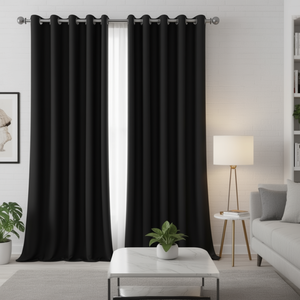 Cortina Moderna de Poliéster de 4x7 Pies con Pliegues, Función de Oscurecimiento, Procesamiento de Gancho Tejido y Cuerda para Hogar, Hotel, Oficina, Hospital - Product Image 3