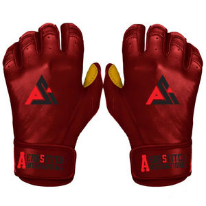 Guantes de Bateo de Béisbol y Sóftbol Profesionales Unisex, Transpirables, con Impresión Digital, de Cuero, con Puño Corto - Product Image 1