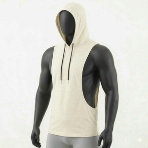 HYPEN SPORTS Chaleco con capucha unisex 100% algodón, anti-bolitas, de punto vintage, teñido anudado, personalizado, transpirable, para fitness - Product Image 6