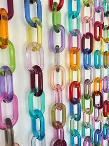 Eslabones de Cadena Grandes y Coloridos Transparentes, Diseño de Búho Ángel Hecho a Mano, Eslabones de Cadena de Resina Epoxi Ecológicos, Arte para Colgar en la Pared - Product Image 4