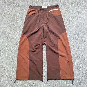 Custom Men's Wide Leg Windbreaker Pants Streetwear Panelled Color Block Techwear <b>Trousers</b> Waterproof Outdoor Baggy <b>Joggers</b> - Product Image 1