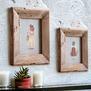 Handcrafted Eco-Friendly Rustic Aged Natural Wood Vertical Orientation Tabletop <b>Picture</b> <b>Frame</b> | Unique Carved Customizable Shape - Product Image 4