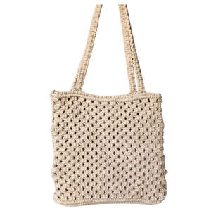 Bolso de mano de macramé bohemio hecho a mano 100% algodón sostenible bolso de uso diario indio tejido a mano con forro de algodón - Product Image 4