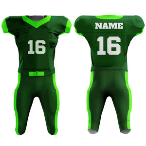 Green American Football Jersey Set 85 Number Sublimated V-Neck Short Sleeve Moisture Wicking Fitted Men's Uniform - Product Image 6