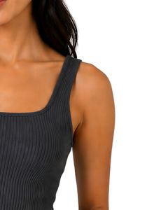 Top corto acanalado de algodón elástico para mujer, sin mangas, cuello cuadrado, ajuste ceñido, estilo casual de verano, personalizado - Product Image 4