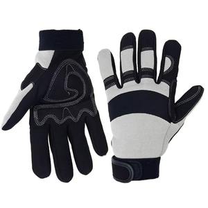 Gants de mécanicien en cuir antidérapants taille XL, flexibles et sûrs, respirants en polyester pour la protection des services automobiles et extérieurs - Product Image 1