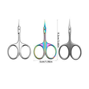 Ciseaux à cuticules de qualité supérieure, lames courbées affûtées, acier inoxydable coloré, ciseaux à ongles pour la beauté - Product Image 3