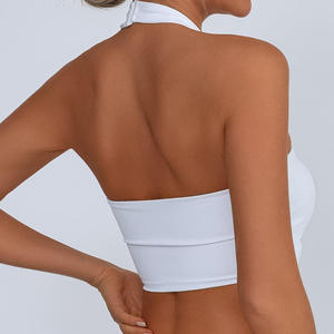 Women's Lightweight Quick-Drying Compression Yoga <b>Bra</b> Free Size Fitness Running Gym Soft Stretchy Breathable Mesh Insert <b>Halter</b> - Product Image 6