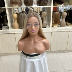 Perruques chinoises en gros, lisses, sans colle, pré-épilées, en cheveux humains vierges bruts, transparentes HD pour perruques Lace Front, petites/grandes tailles - Product Image 1