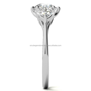 Los anillos de diamantes solitarios de Plata de Ley 925 más populares para mujer, diamantes de claridad VVS para compromiso, boda o regalo - Product Image 6