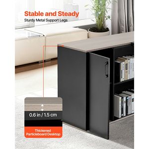 Scrivania Direzionale a L in Legno Resistente con Cassetti e Armadietto, Grande Scrivania Moderna per Computer con Spazio per CPU - Product Image 6